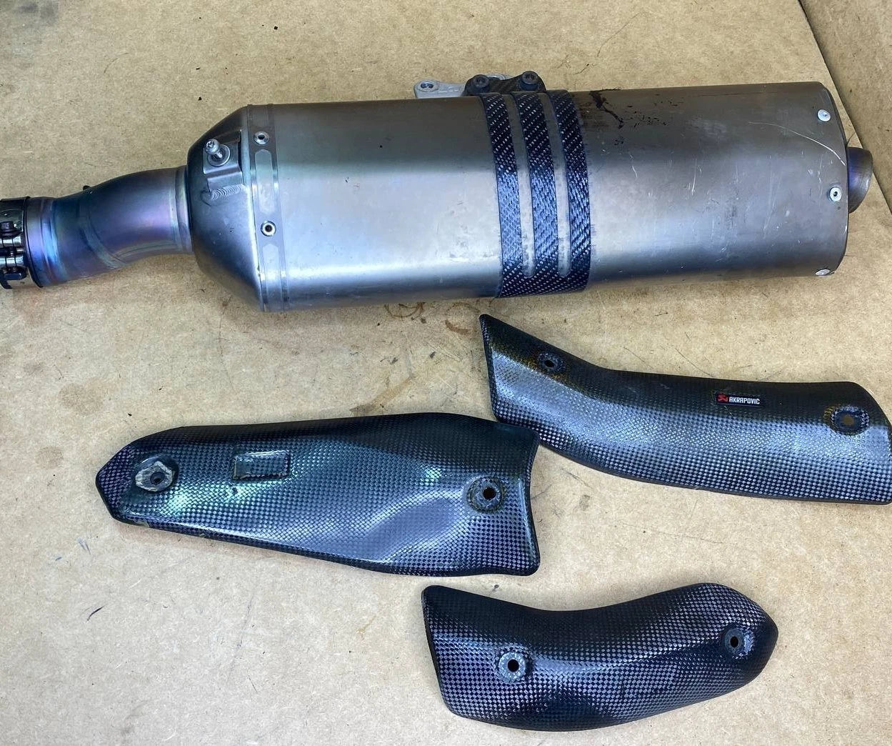 KTM 690 smc enduro Husqvarna 701 Akrapovic TITANIUM carbon exhaust muffler